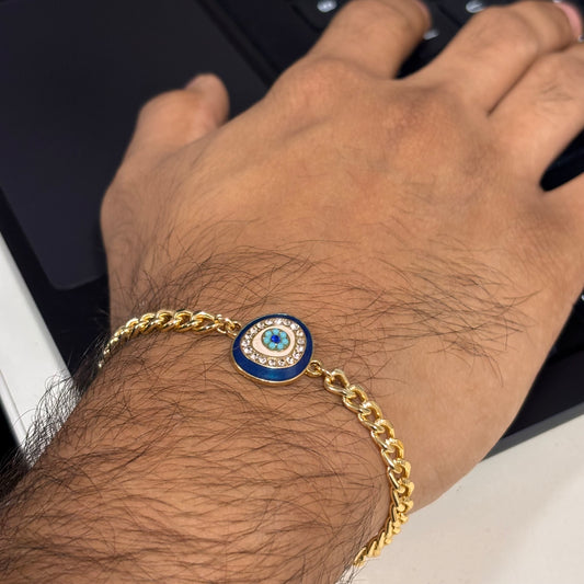 Curb Chain Evil Eye Bracelet for Men