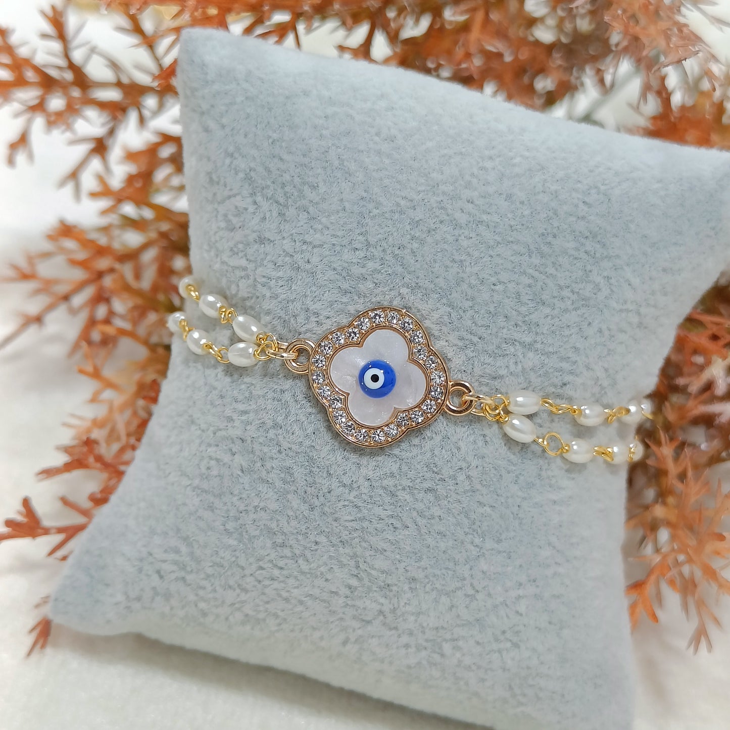 Pearlchain Clover Evil Eye Bracelet for Women