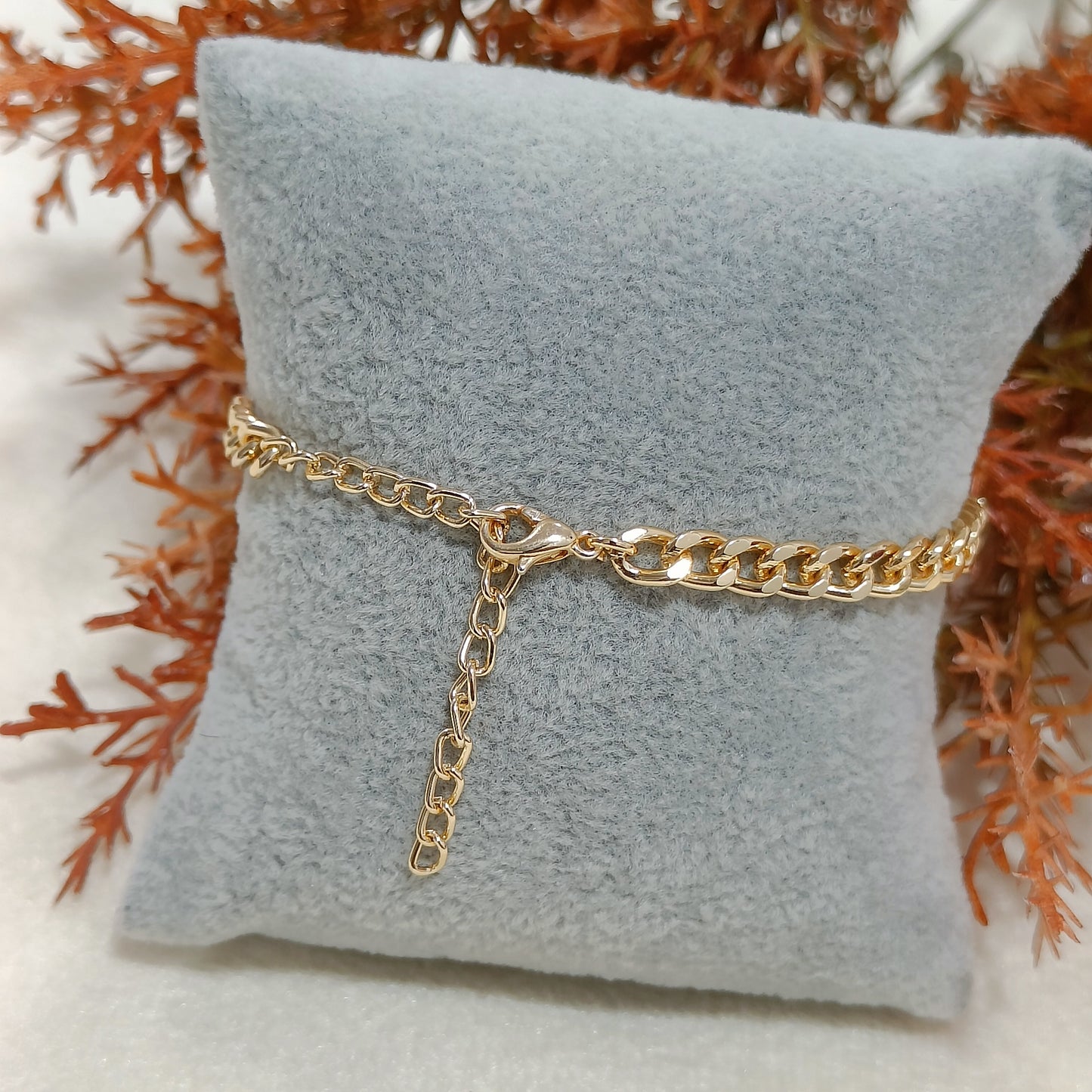 Golden Curb Chain Rudraksha Unisex Bracelet