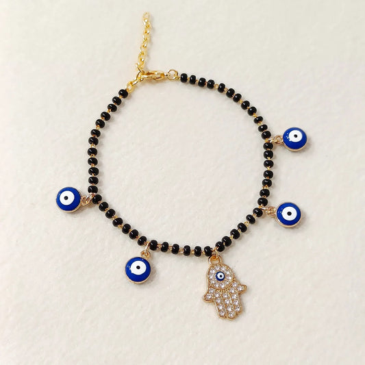 Mangalsutra Hamsa Evil Eye Charm Bracelet for Women