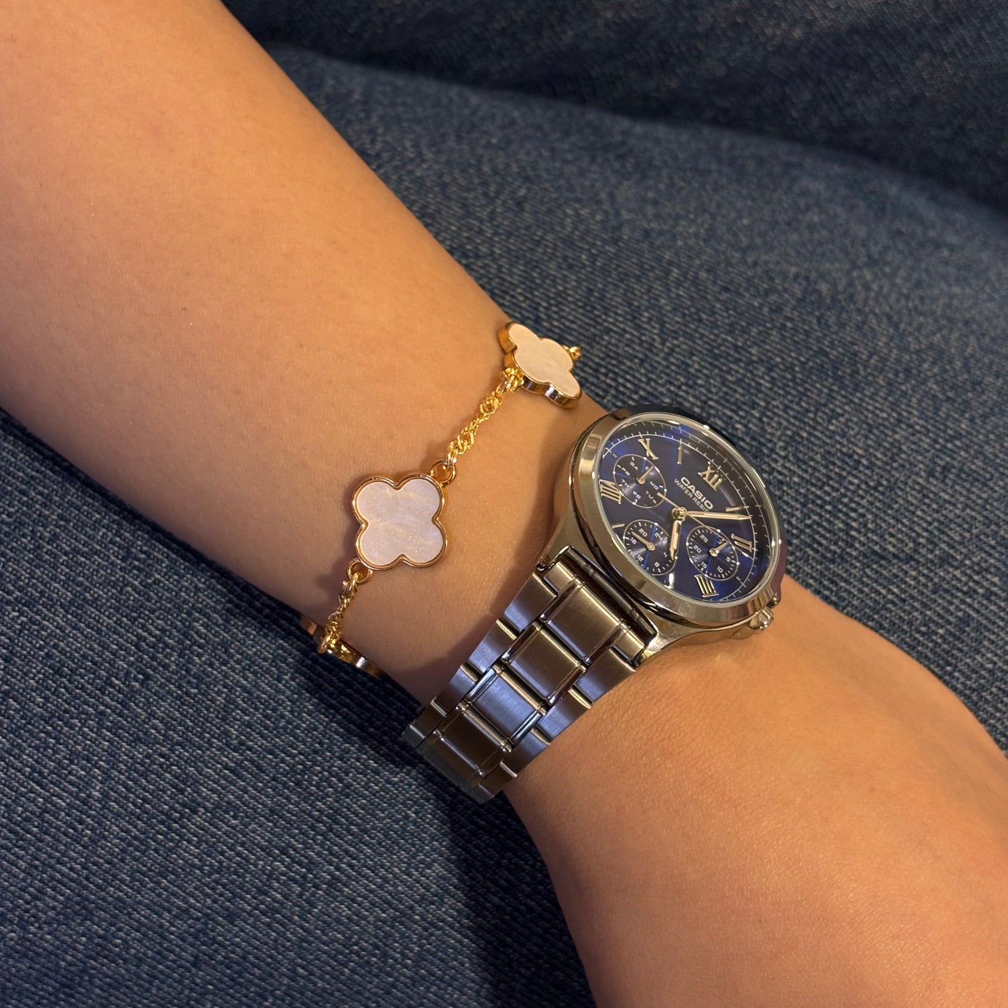 Iconic White Three Clover Bracelet for Women
