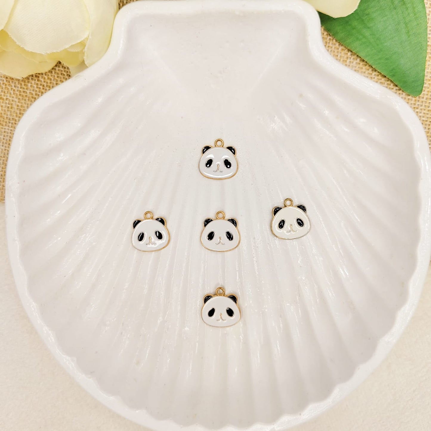Panda Face Metal Charms