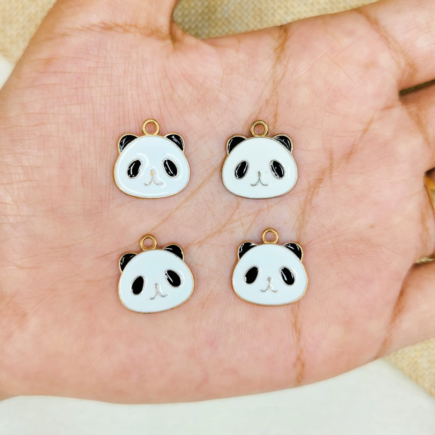 Panda Face Metal Charms
