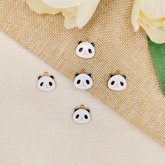 Panda Face Metal Charms