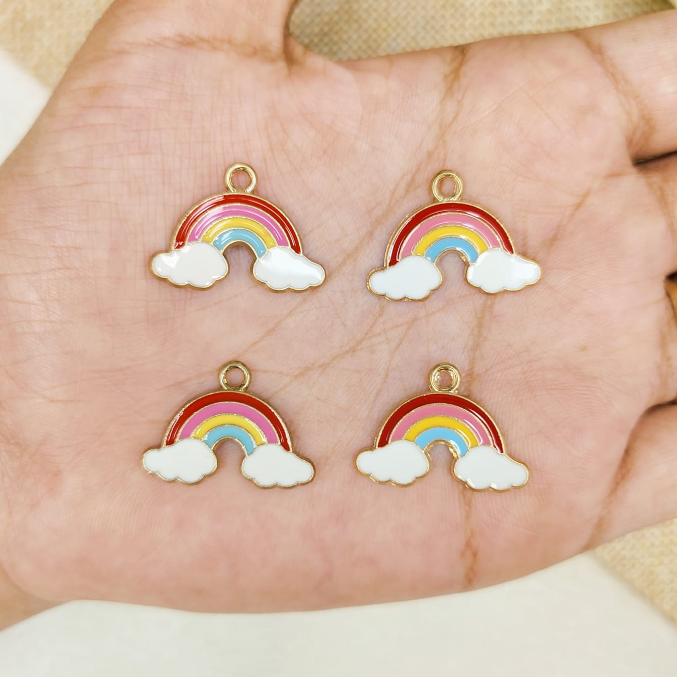 Rainbow Cloud Metal Charms