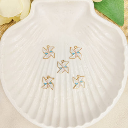 Pastel Paper Fan Metal Charms