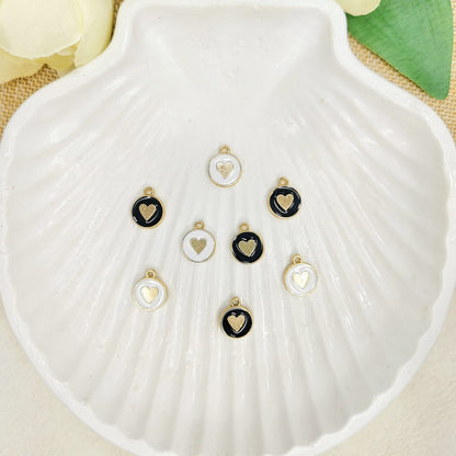 Double-Sided Heart Coin Charms