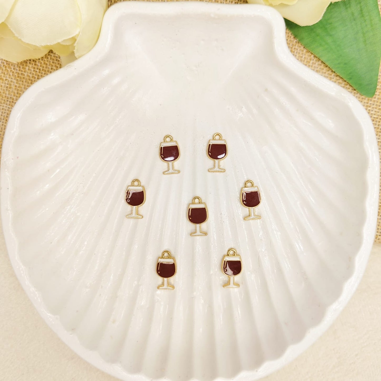 Mini Red Wine Metal Charms