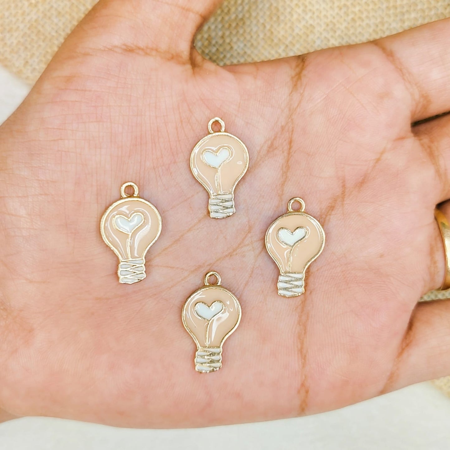 Cupid Lightbulb Metal Charms