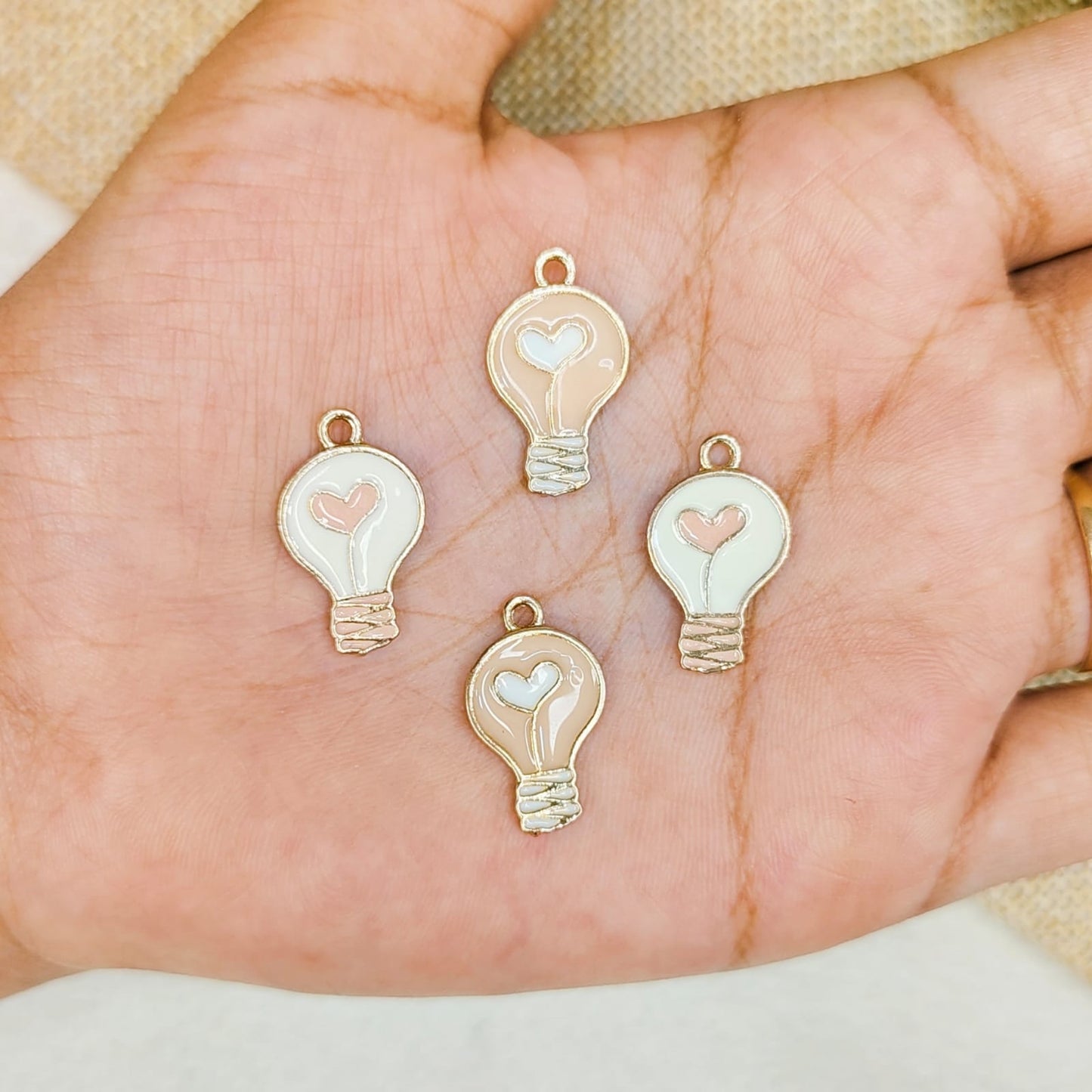 Cupid Lightbulb Metal Charms