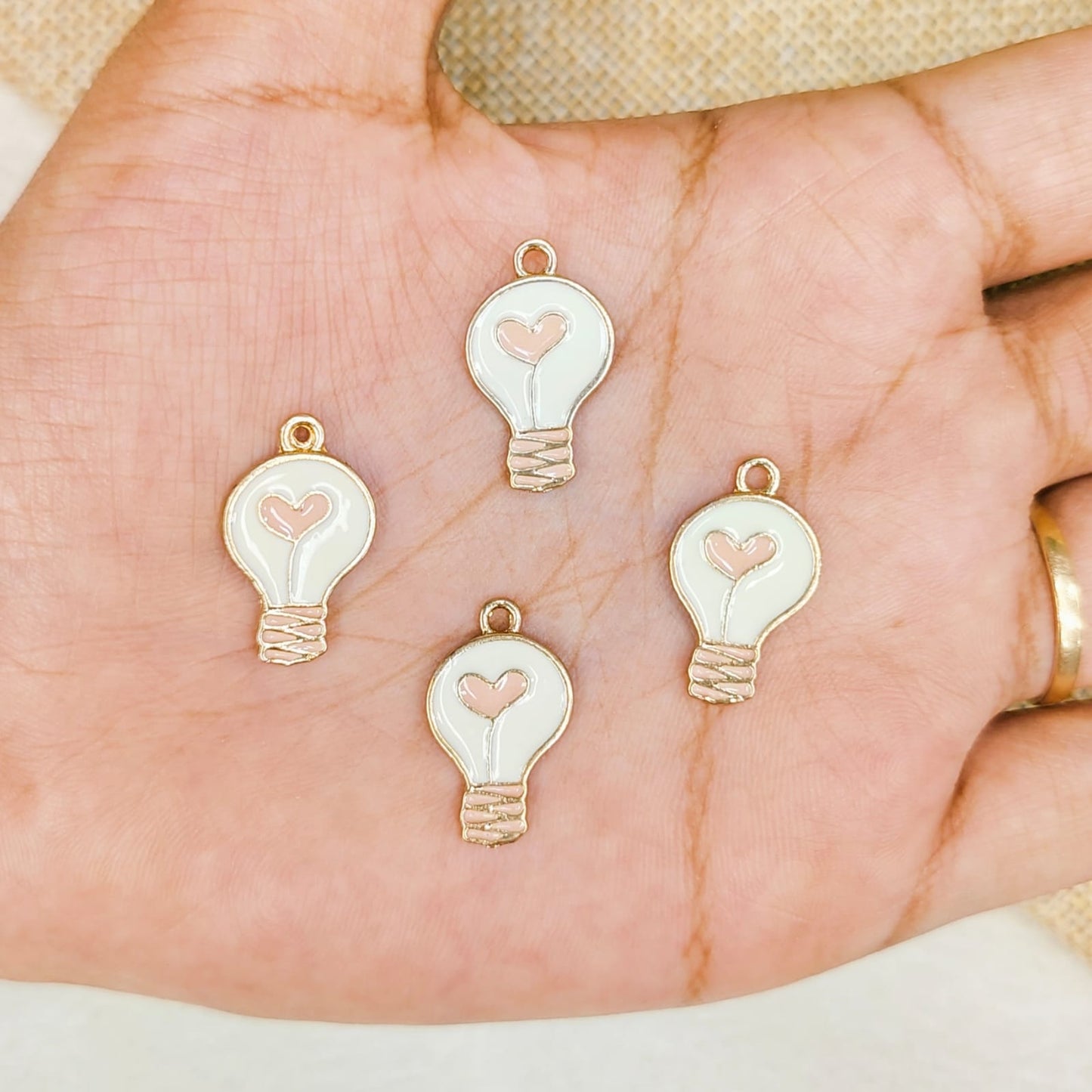Cupid Lightbulb Metal Charms