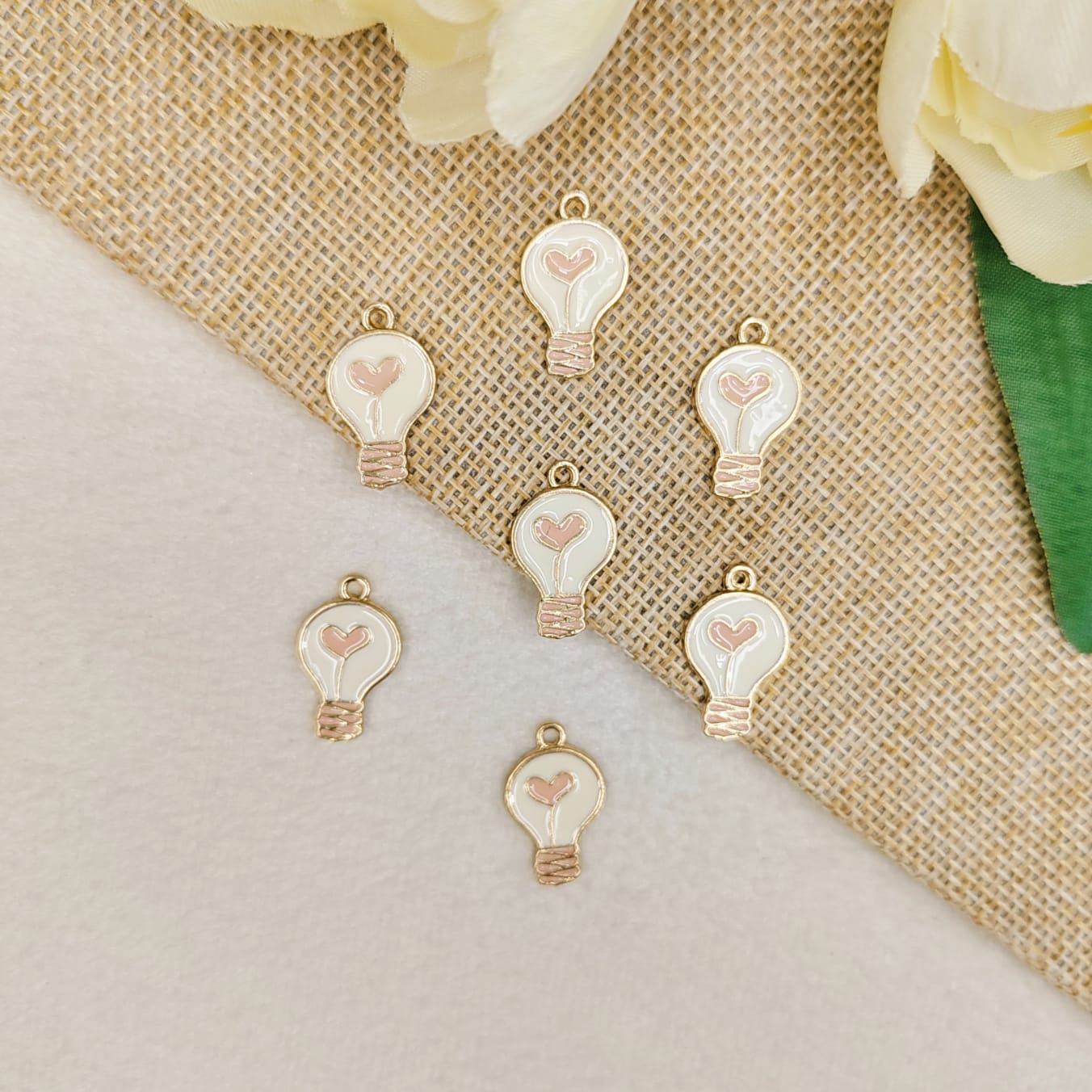 Cupid Lightbulb Metal Charms