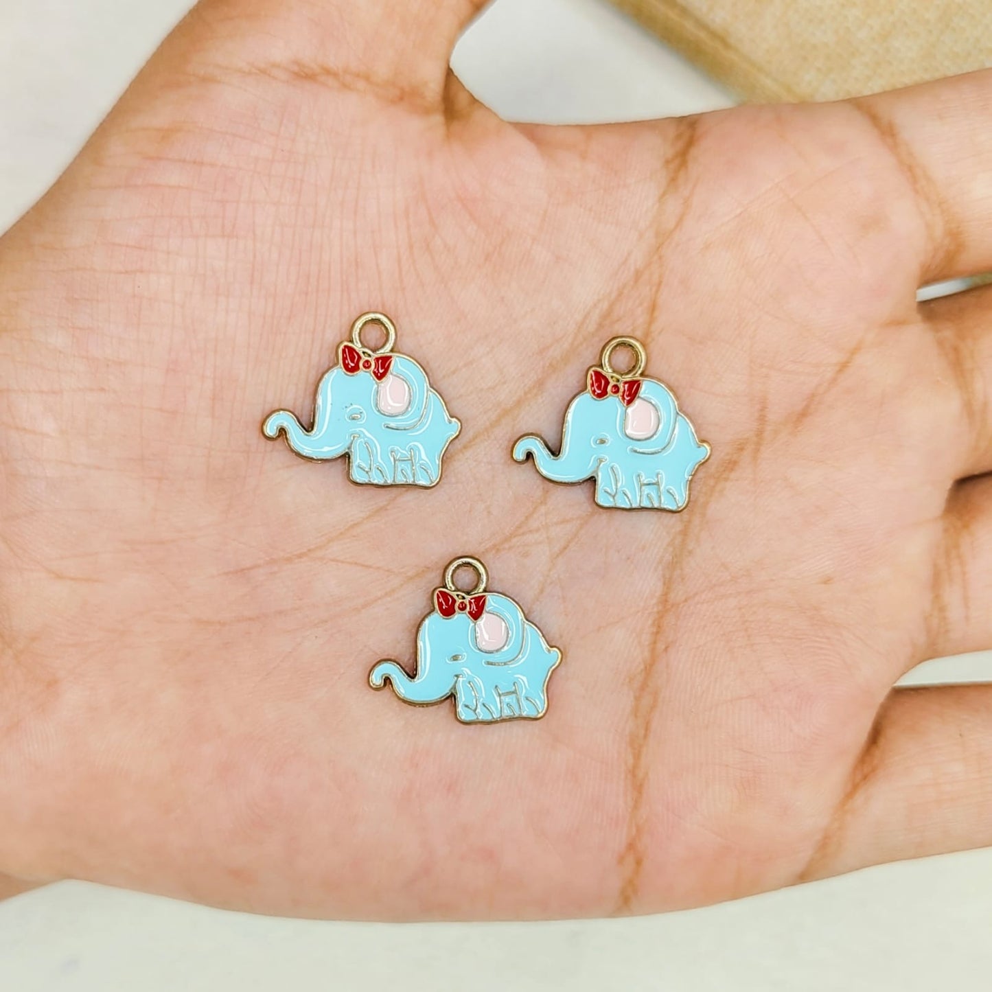 Mini Baby Elephant Metal Charms