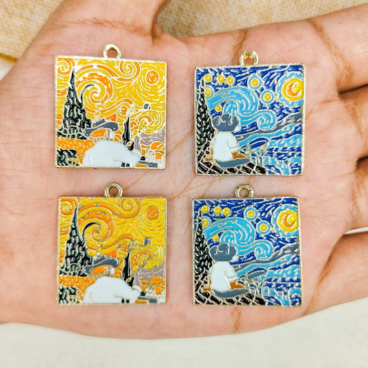 Van Gogh Painting Theme Charms
