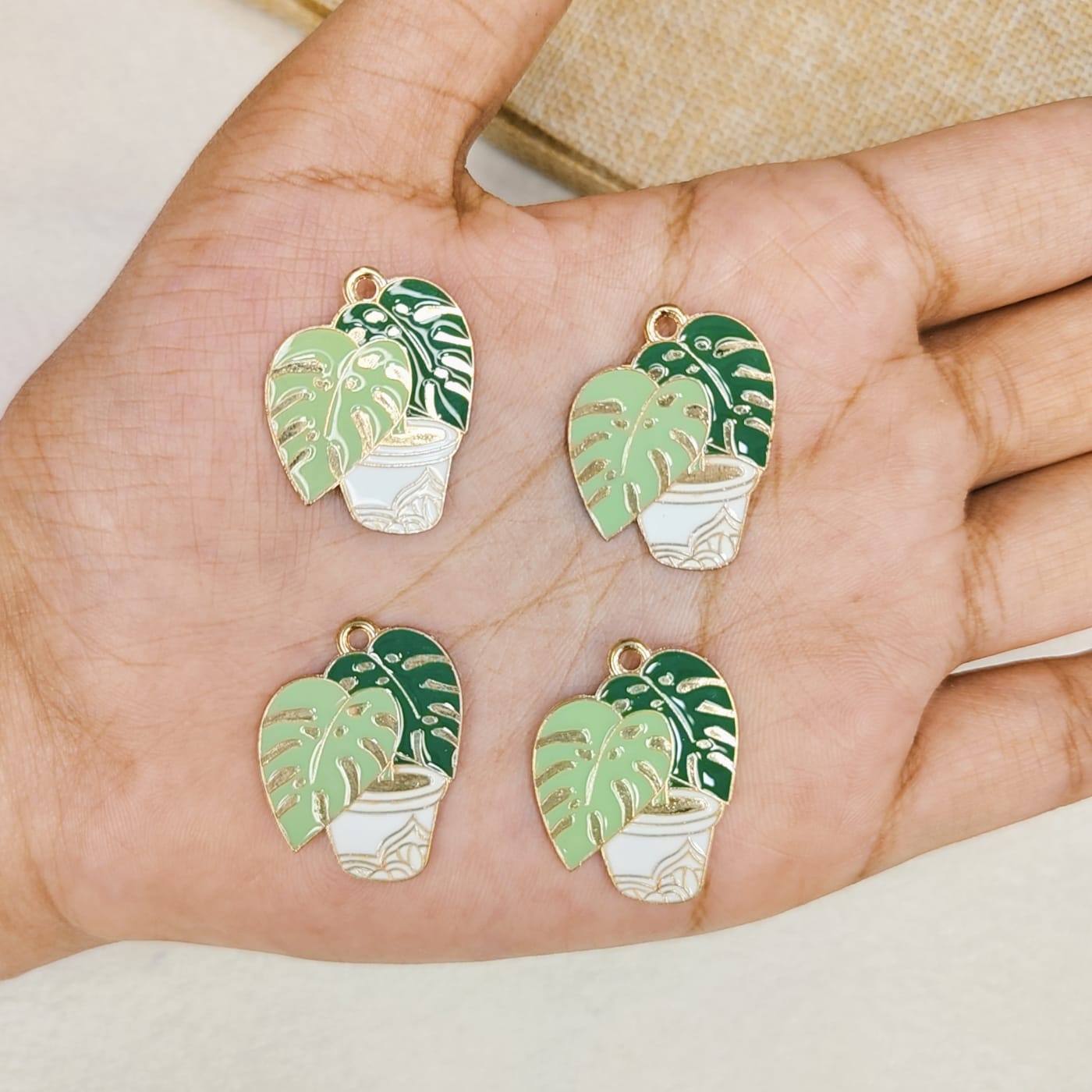 Monstera Plant Metal Charms