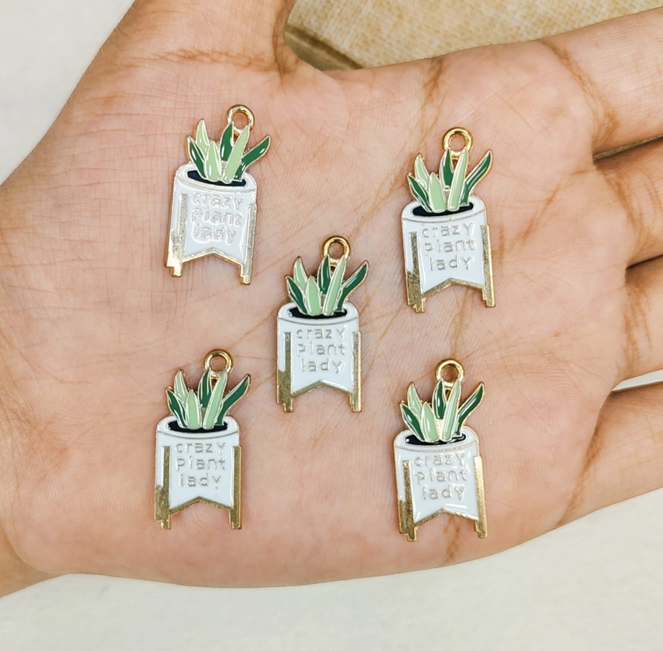 Crazy Plant Lady Metal Charms