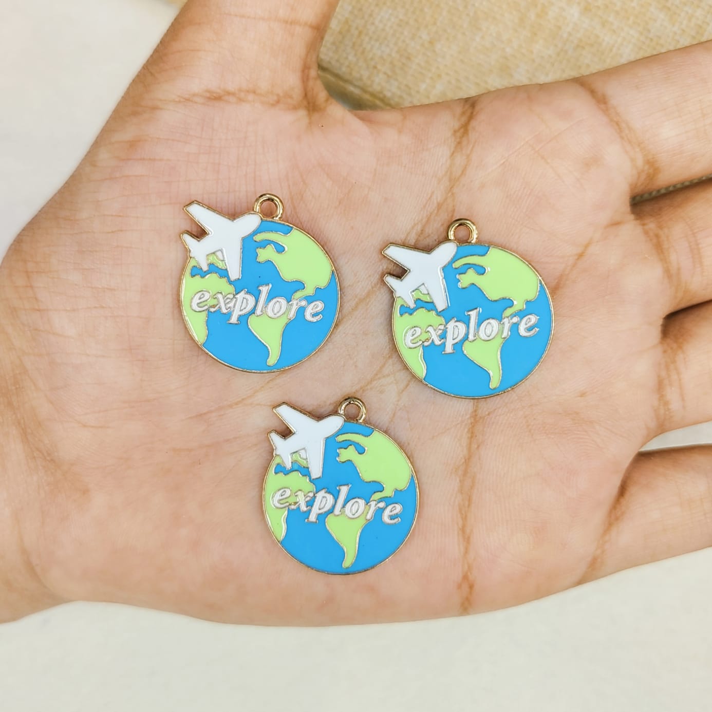 Explore Globe Metal Charms