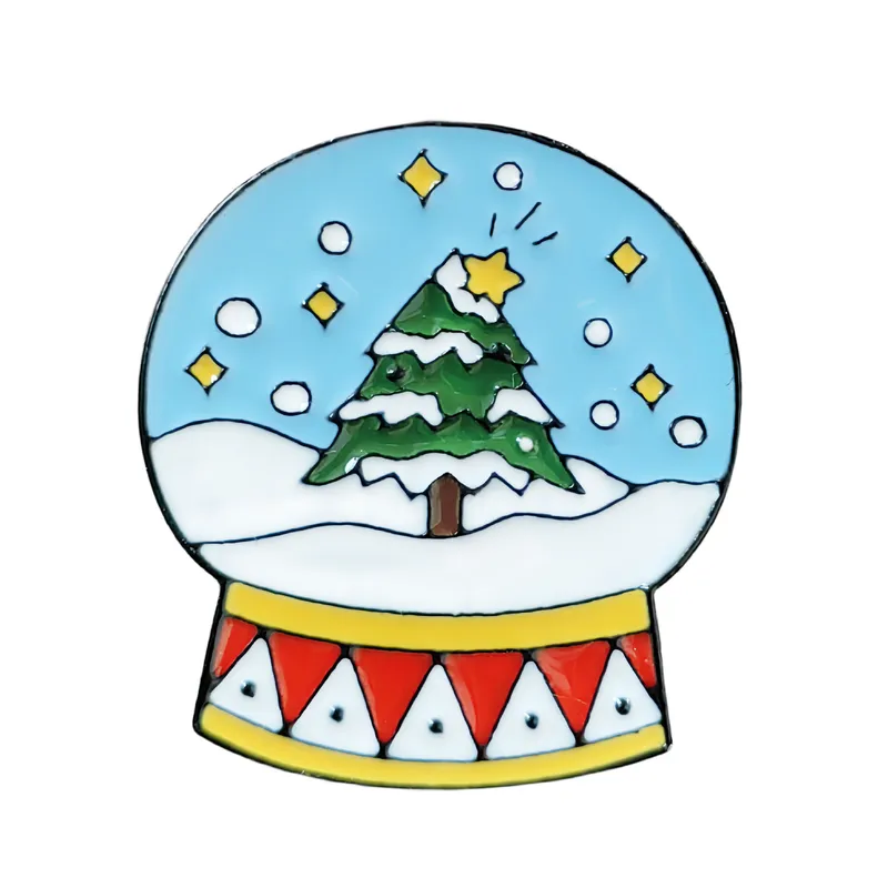 Magical Snow Globe Christmas Theme Enamel Pin
