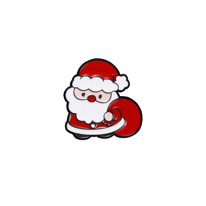 Cute Sneaky Santa Christmas Theme Enamel Pin