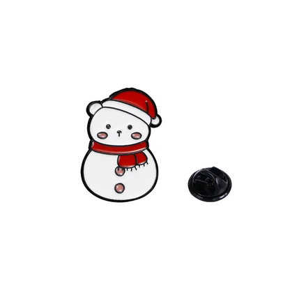 Cute Chonky Snowman Christmas Theme Enamel Pin