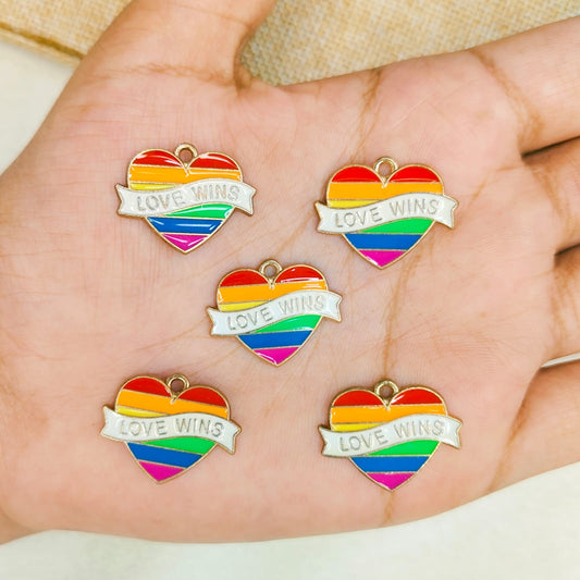 Love Wins Heart Pride Charms