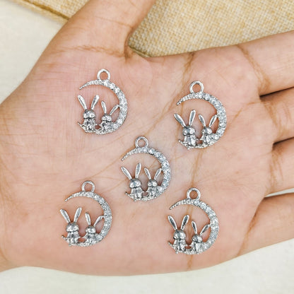 Luxury Studded Moon-Bunny Charms