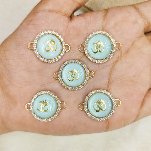 Mint Green Studded Om Connectors