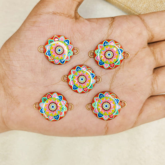 Light Multicolour Printed Mandala Connectors