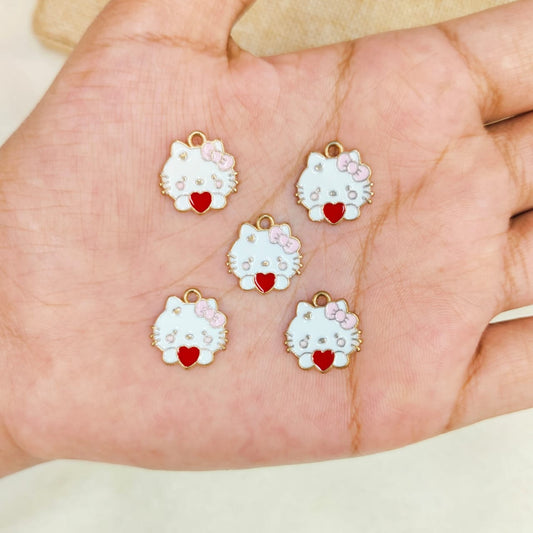 Mini Heart Hello Kitty Charms