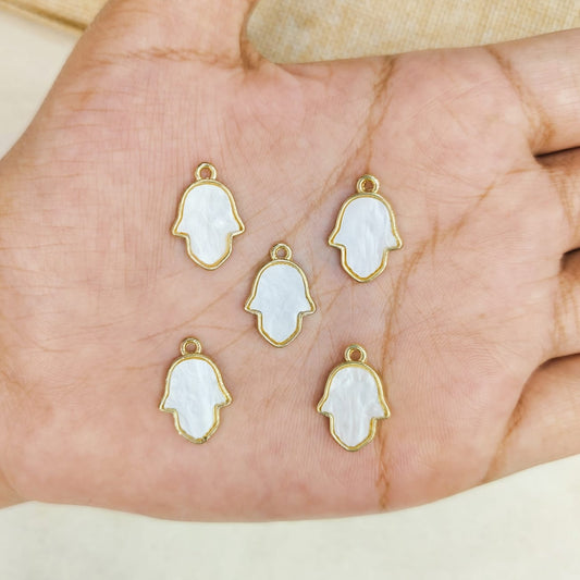 Pearl-Finish Hamsa Goodluck Charms