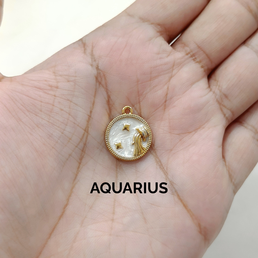 Luxury Zodiac Sign Enamel Metal Charms