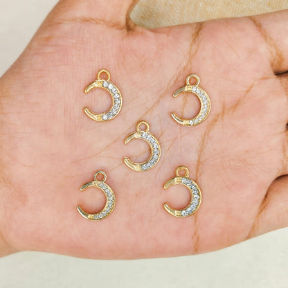Luxury Studded Mini Moon Charms