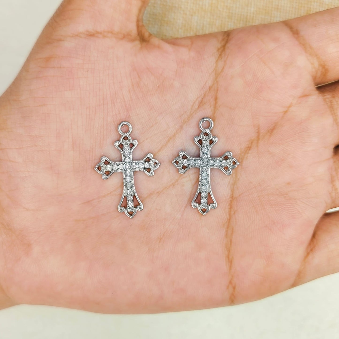 Studded Holy Cross Charms