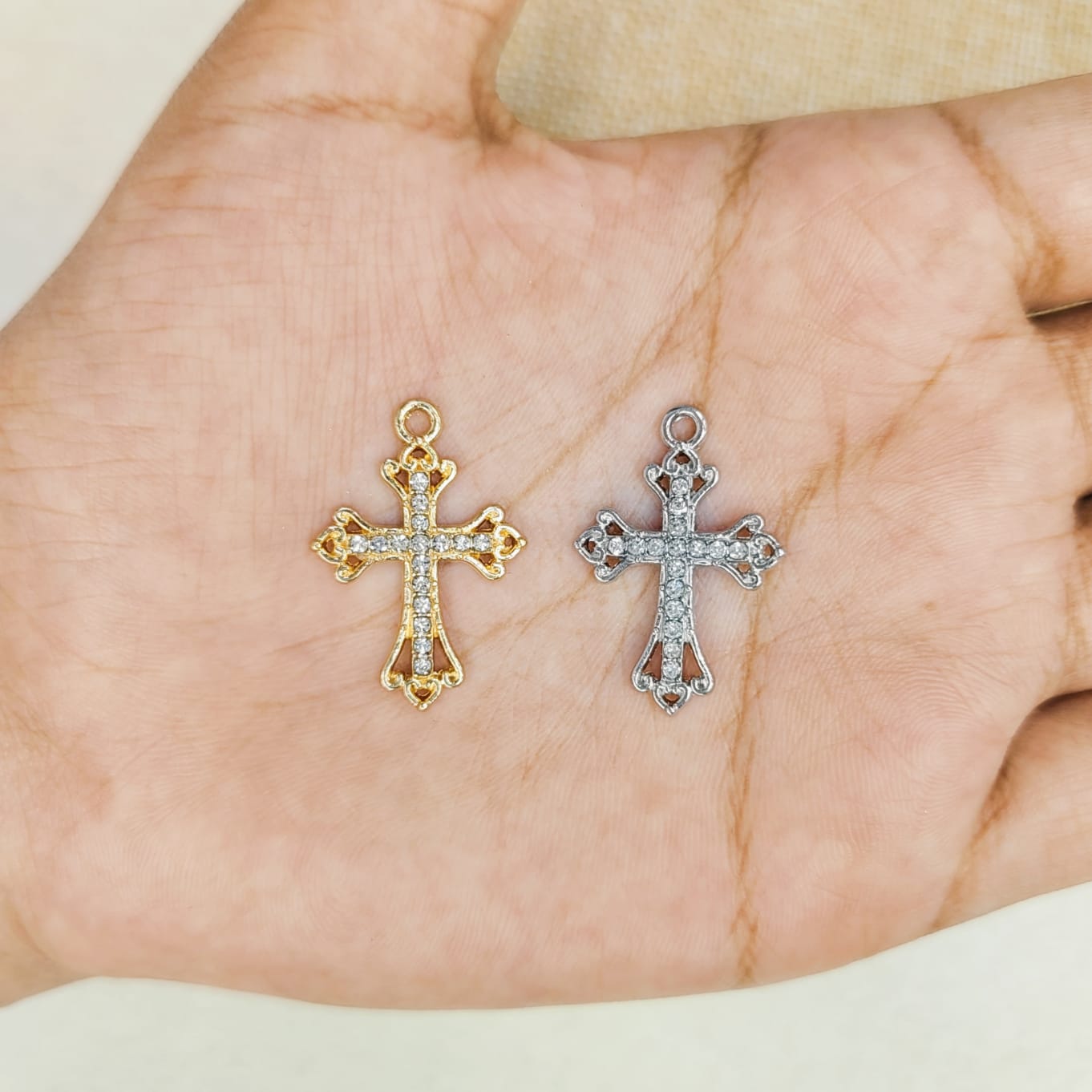 Studded Holy Cross Charms