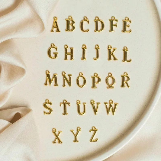Plain Golden Initial Charms