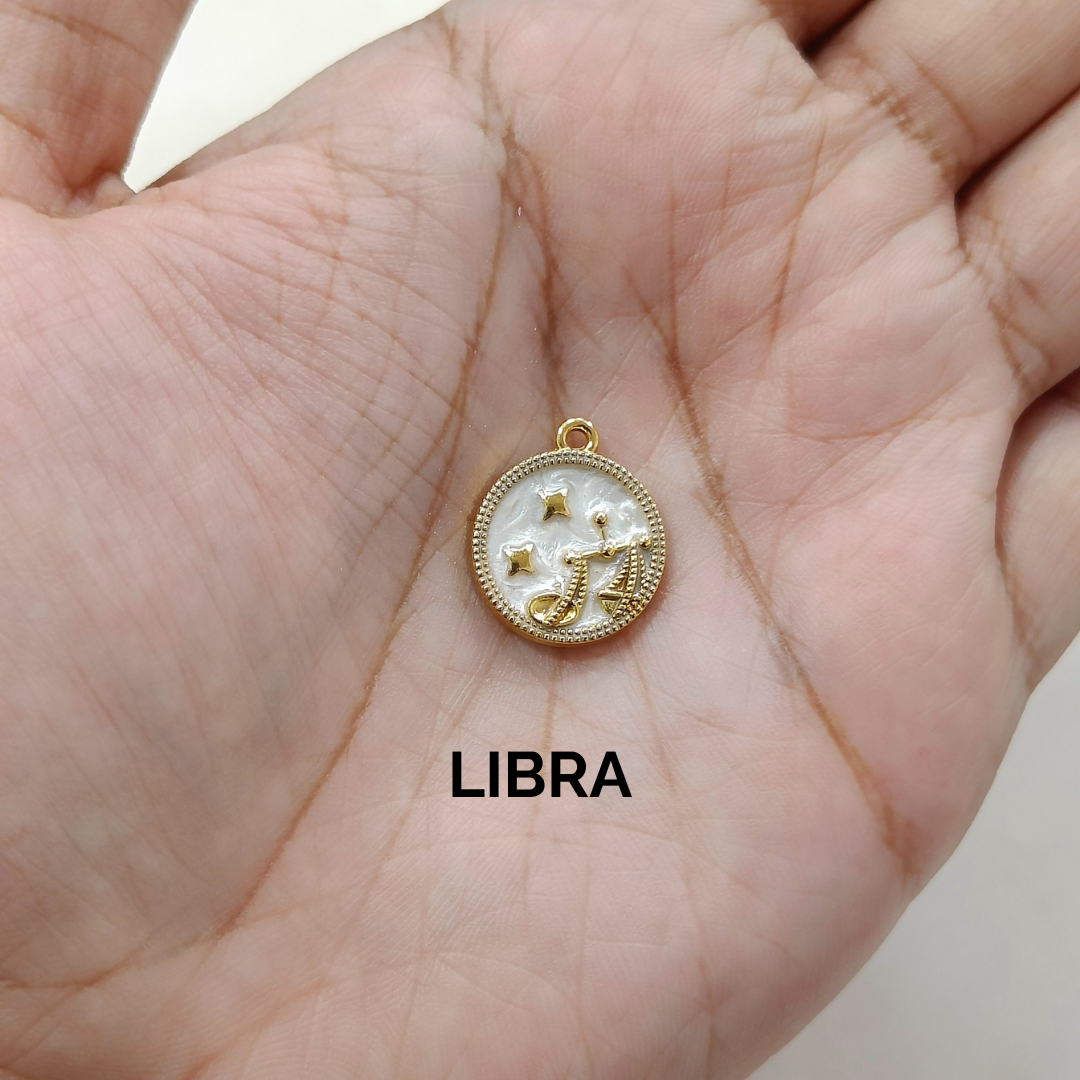 Luxury Zodiac Sign Enamel Metal Charms