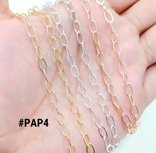 Oval-Link Paperclip Metal Chain (4mm)