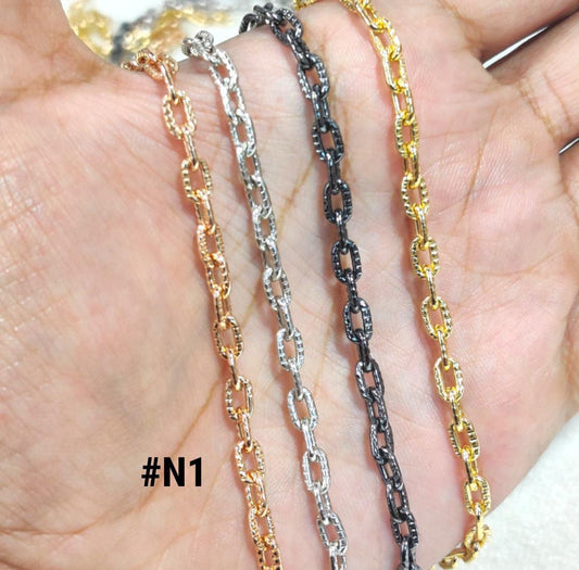 Textured Oval-Link Narrow Chain (4mm)