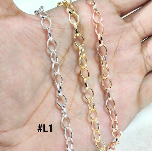Medium Round Flat-Link Chain