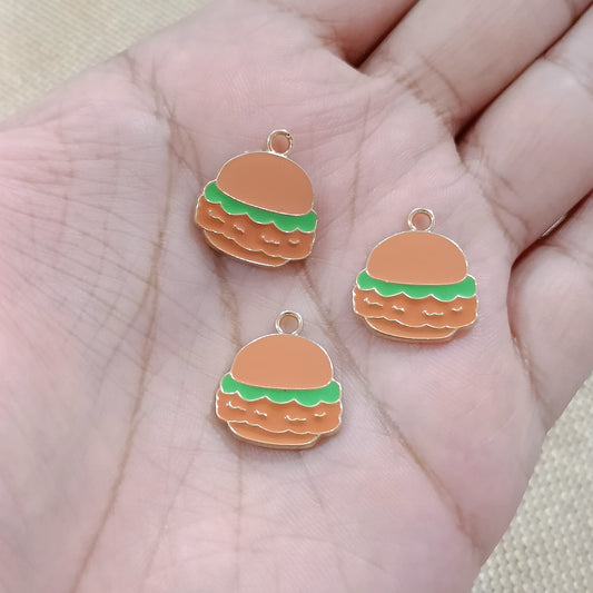 Yummy Burger Metal Charms