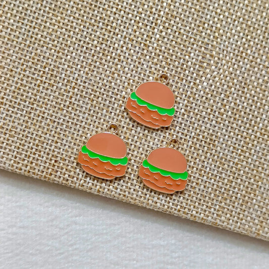 Yummy Burger Metal Charms
