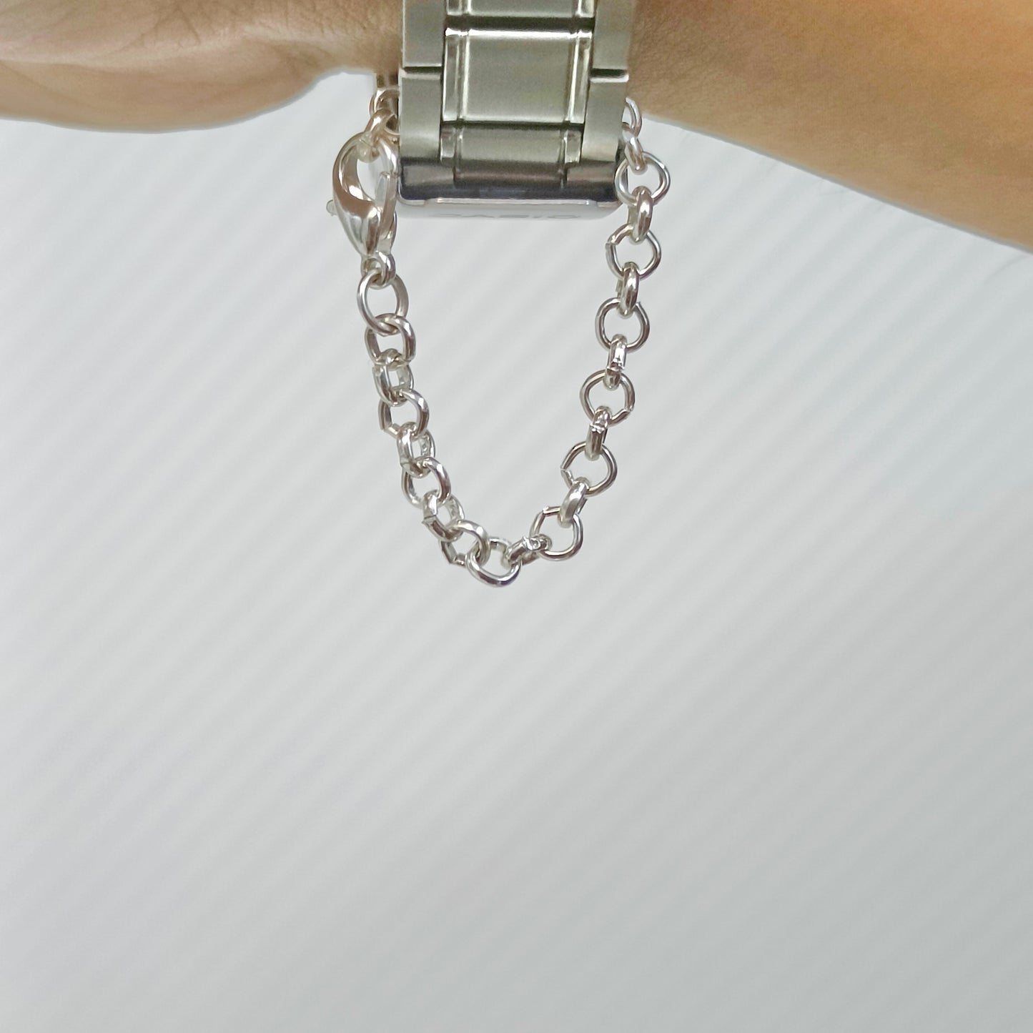 Narrow Round Link Chain Plain Watch Charm