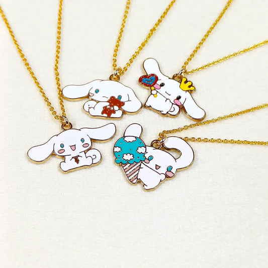 Cinnamoroll Theme Golden Charm Necklace for Women & Kids