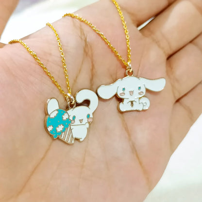Cinnamoroll Theme Golden Charm Necklace for Women & Kids