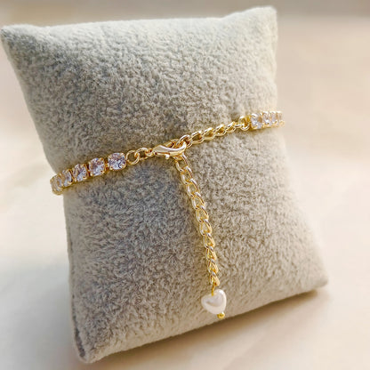 Golden Round American Diamond Tennis Bracelet for Women