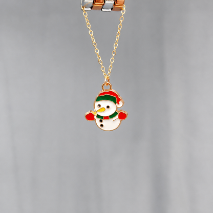 Happy Snowman Golden Christmas Watch Charm