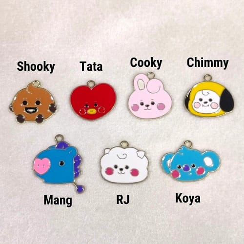 BTS BT21 Character Face Korean Metal Charms