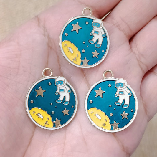 Astronaut in Space Metal Charms