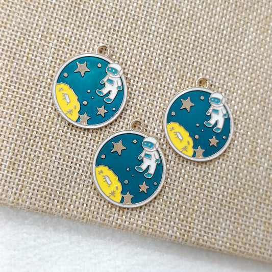 Astronaut in Space Metal Charms