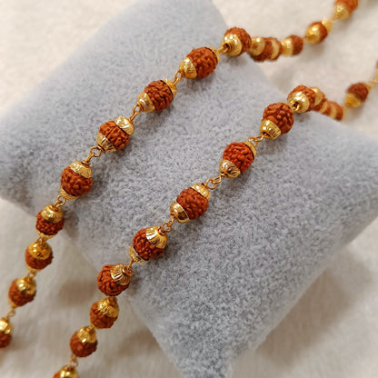 Natural Rudraksha Beads Unisex Necklace